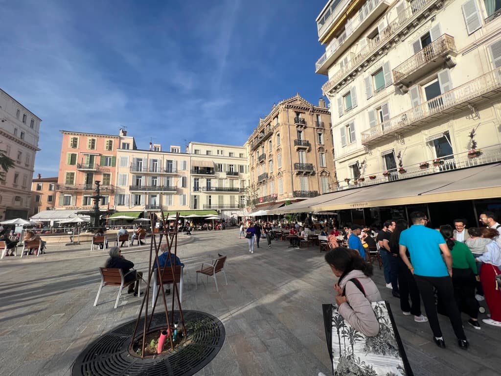 Street life and cafés in Cannes