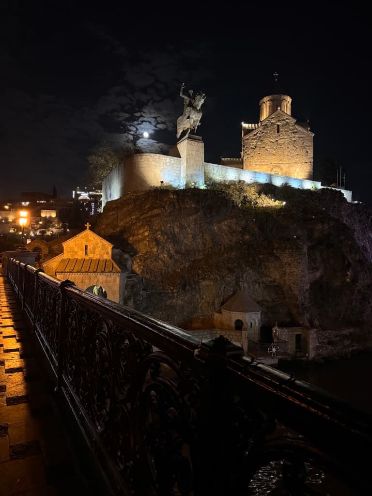 Tbilisi illuminated at night